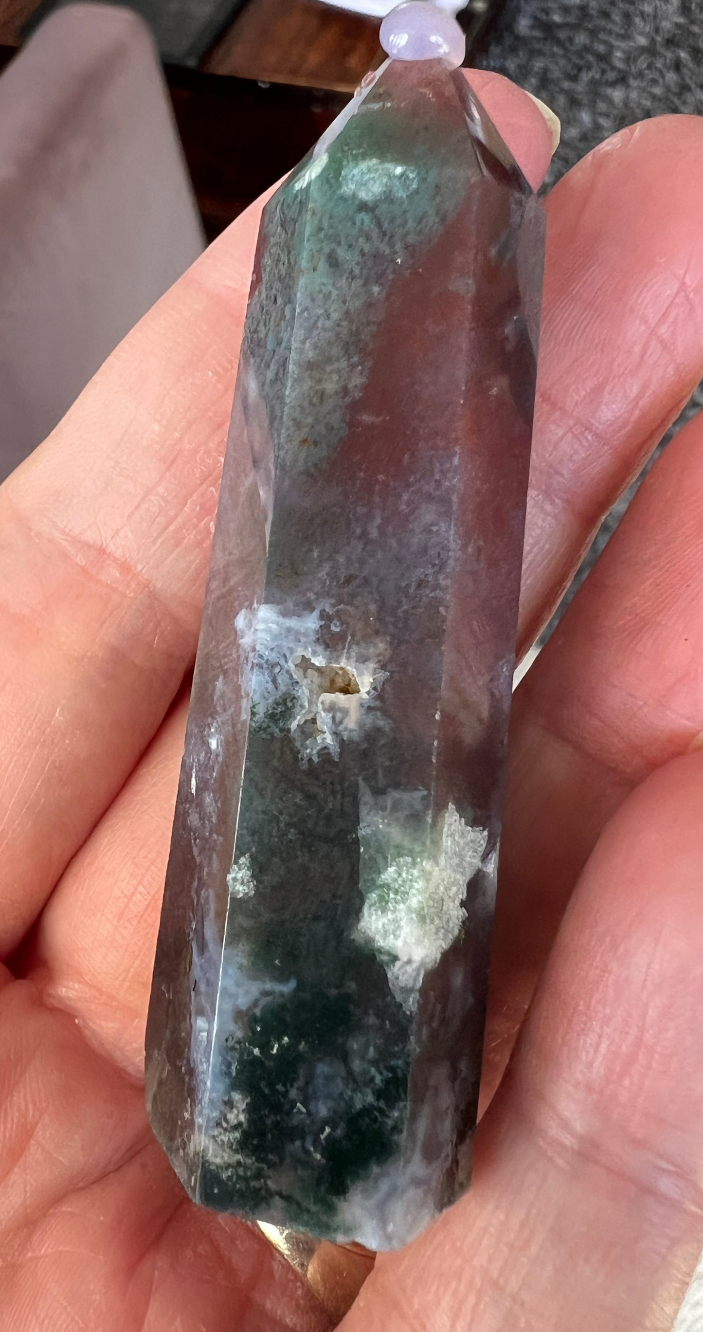 MOSS AGATE POINT43.82G